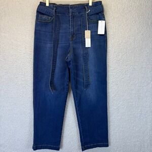 Sanctuary NWT Denim Los Angeles Women's Jeans Size 31 Dark Wash‎ Cropped Belted